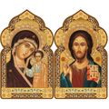 Orthodox Icon Diptych - Virgin of Kazan and Christ The Teacher Orthodox Icon Diptych - Virgin of Kazan and Christ The Teacher