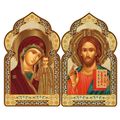 Orthodox Icon Diptych -Virgin of Kazan and Christ The Teacher