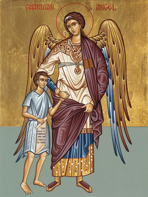 Orthodox Icon of Guardian Angel with Little Boy - Orthodox Gift - First
