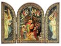 Orthodox Nativity Icon Triptych With Archangels - Gold Foil