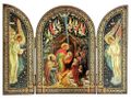  Orthodox Nativity Icon Triptych With Archangels - Gold Foil