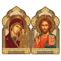 Orthodox Icon Diptych -Virgin of Kazan and Christ The Teacher