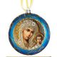  Set of 3 Christmas Icon Ornaments Virgin of Kazan - Christ - St Nicholas 