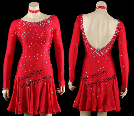 open lace back dress Chromatic Cascade Fringed Latin Dance Dress main image 0
