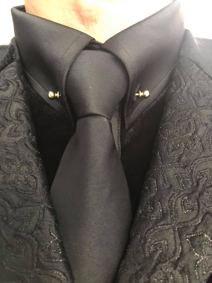 dress shirts with collar bar holes Mens Shirt Collar Bar: Silver Pin With Black Stone