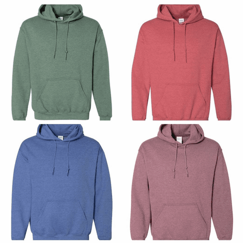 8 ounce heather colors hooded sweatshirts