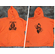 8 ounce Orange fleece sweatshirt with Stay Positive front and skeleton out the wall back
