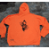 8 ounce Orange fleece sweatshirt with Stay Positive front and skeleton out the wall back