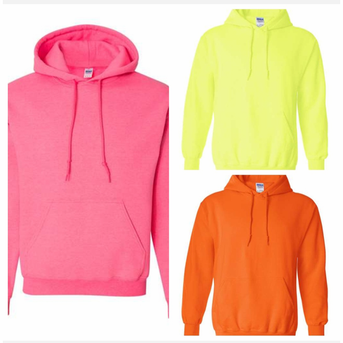 8 ounce safety colors hooded sweatshirts