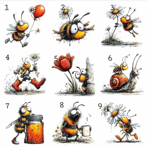 Add a design adorable bee, you pick which one 1-9