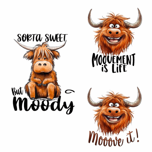 Add a design Highland cattle