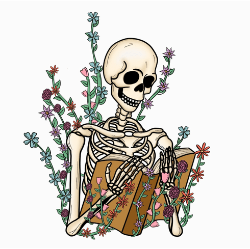 Add a design skelleton reading a book