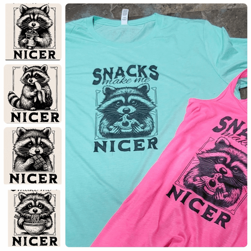 Add a design sublimation raccoons