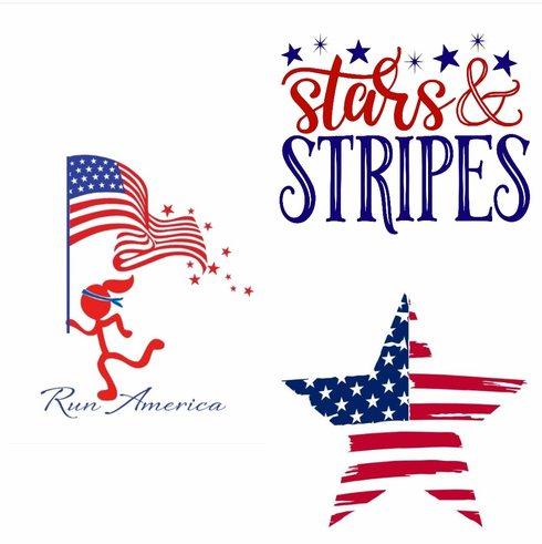 add a graphic Run America, Stars & Stripes, Flag star