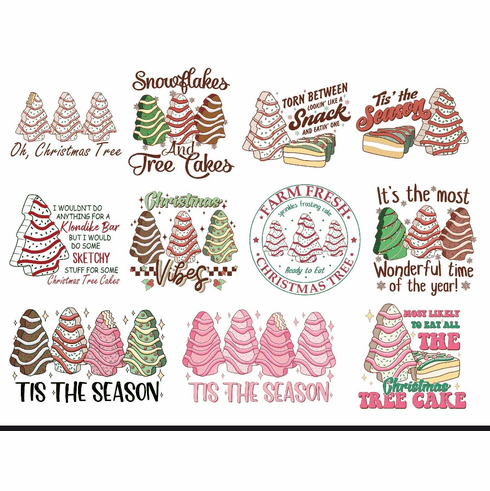 Add a shirt design Christmas Tree Cakes
