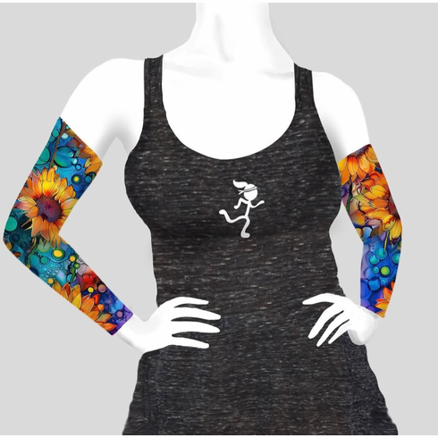 Arm sleeves alcohol ink sunflower