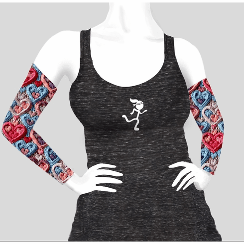 Arm sleeves embroidered hearts
