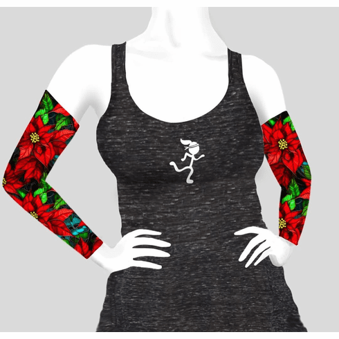 Arm sleeves pointsettia cold gear