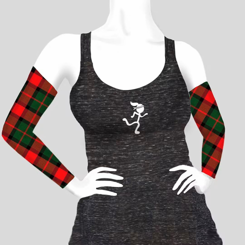 Arm Sleeves red and green plaid