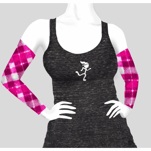 Armsleeves pink plaid