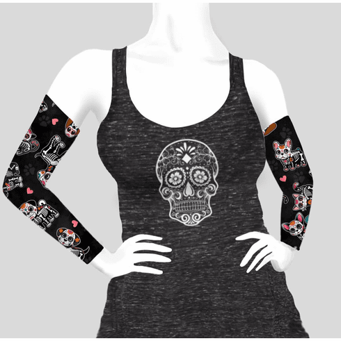 Armsleeves sugar skull cats and dogs