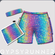 Combination double pocket shorts, wrist towel and headband