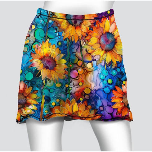 Cover skirt alcohol ink sunflower
