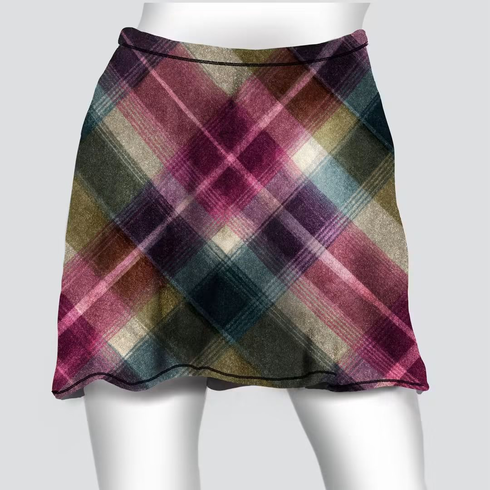 Cover skirt burgundy grunge plaid