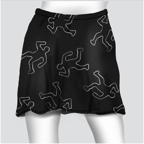 Cover skirt chalk outline