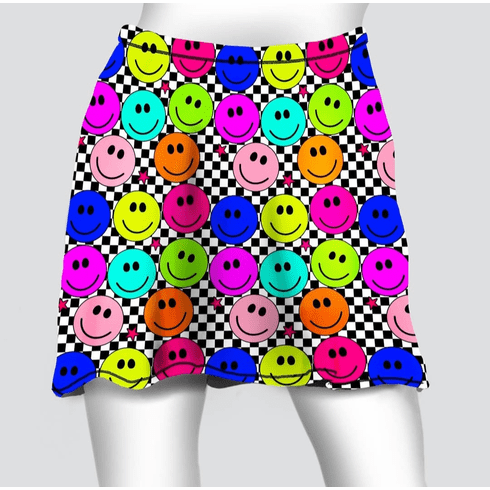 Cover skirt checkered smiley