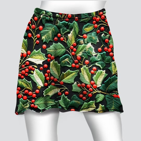 Cover skirt embroidered holly