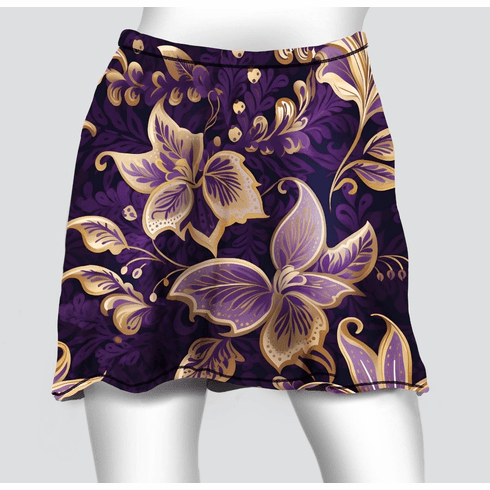 Cover skirt purple and gold floral cold gear