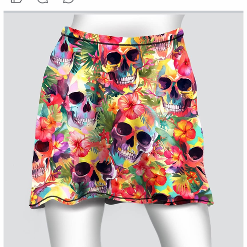 Cover skirt tropical skull