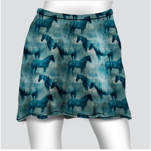 Cover skirt watercolor horses