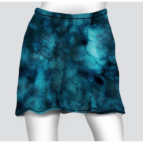 Cover skirt watercolor teal