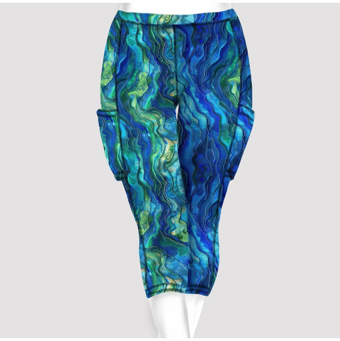 Double pocket capris abalone