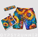 Double pocket capris alcohol ink sunflower SPECIAL JUST 4 FUN