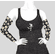 Double pocket capris black and white daisies