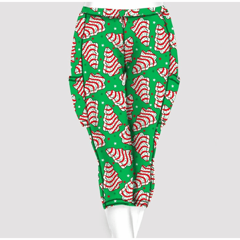 Double Pocket Capris Christmas Trees