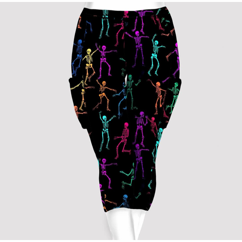 Double pocket capris dancing skeletons