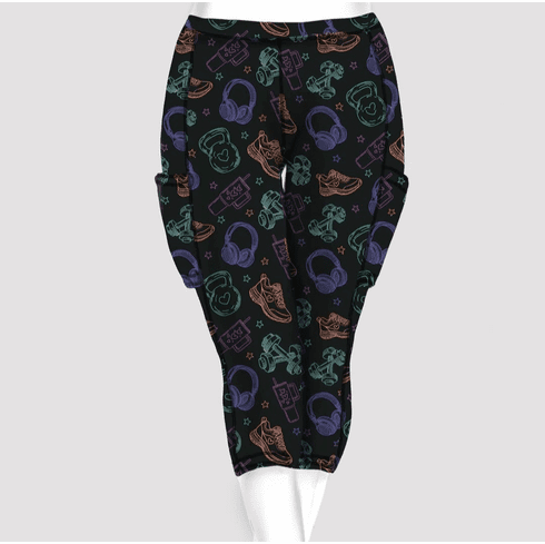 Double pocket capris fitness doodle