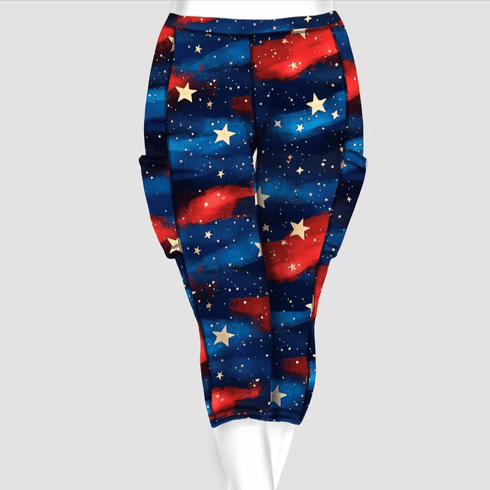 Double Pocket Capris galaxy stars