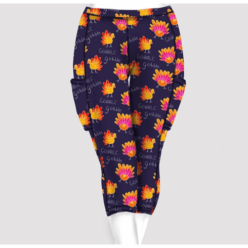 Double Pocket Capris Gobble Gobble