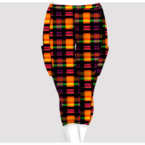 Double pocket capris halloween plaid