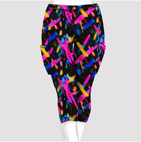Double pocket capris neon splash