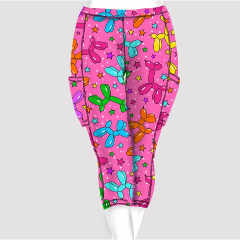 Double pocket capris party pups