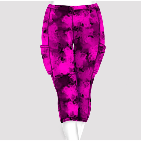 Double Pocket Capris pink splash