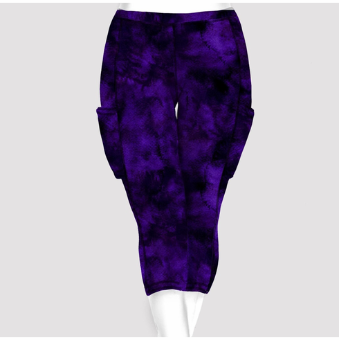 Double pocket capris washed purple