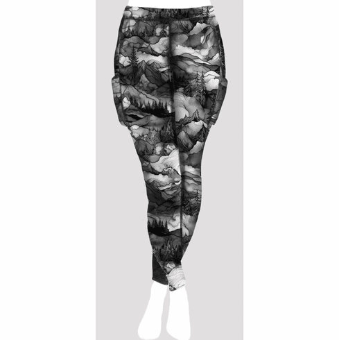 Double Pocket Pants Alcohol ink grayscale