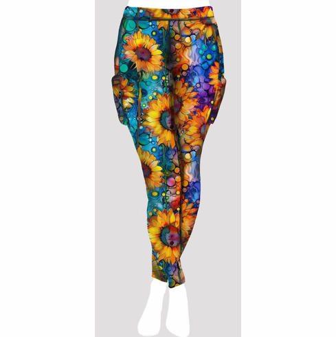 Double Pocket pants alcohol ink sunflower SPECIAL JUST 4 FUN